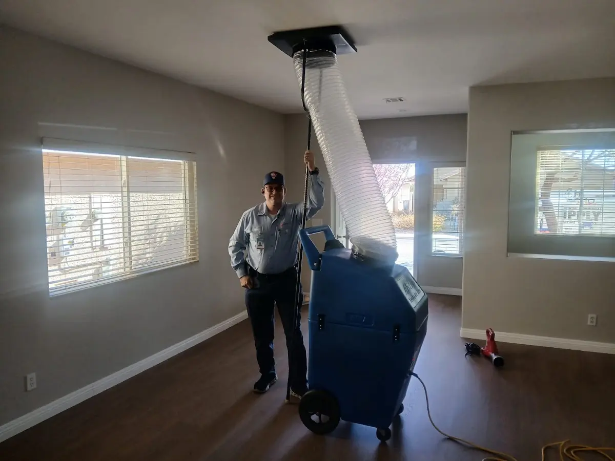 Professional Dryer Vent Cleaning work inside a Vista home